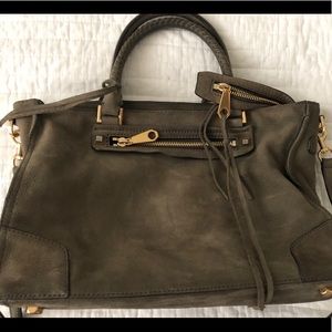 Rebecca Minkoff green suede crossbody